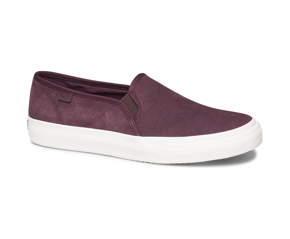 Keds Slip Ons Purple - Double Decker Suede - Womens USBGPA-506